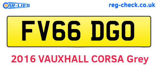 FV66DGO are the vehicle registration plates.