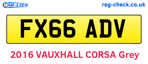 FX66ADV are the vehicle registration plates.
