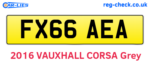FX66AEA are the vehicle registration plates.