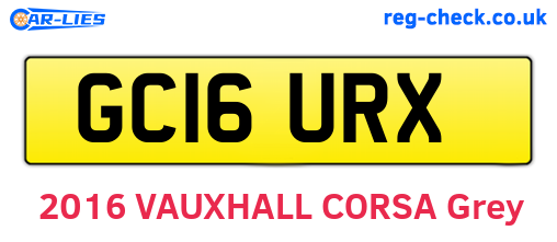 GC16URX are the vehicle registration plates.