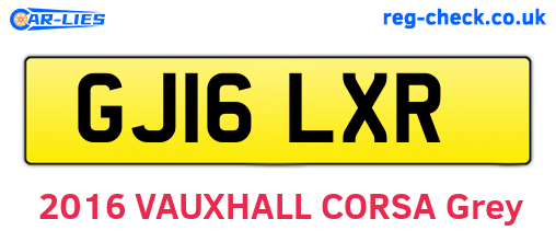 GJ16LXR are the vehicle registration plates.