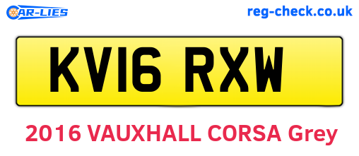 KV16RXW are the vehicle registration plates.
