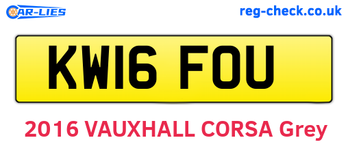 KW16FOU are the vehicle registration plates.