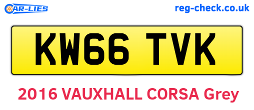 KW66TVK are the vehicle registration plates.