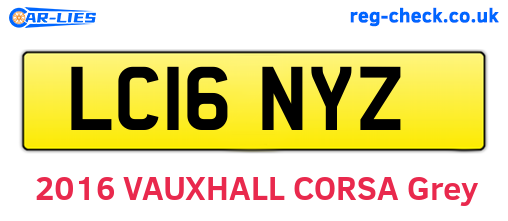 LC16NYZ are the vehicle registration plates.