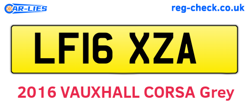 LF16XZA are the vehicle registration plates.