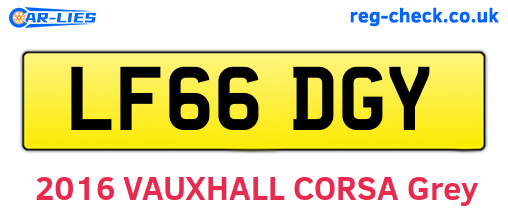 LF66DGY are the vehicle registration plates.