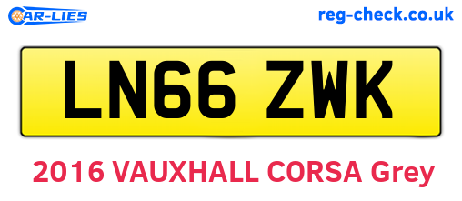 LN66ZWK are the vehicle registration plates.