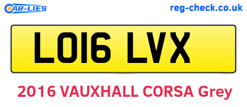 LO16LVX are the vehicle registration plates.