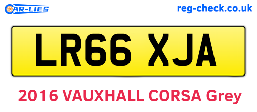 LR66XJA are the vehicle registration plates.