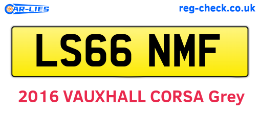 LS66NMF are the vehicle registration plates.