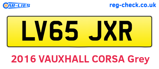 LV65JXR are the vehicle registration plates.