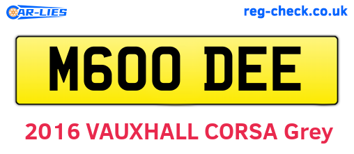 M600DEE are the vehicle registration plates.
