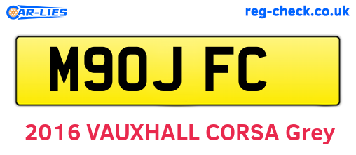 M90JFC are the vehicle registration plates.