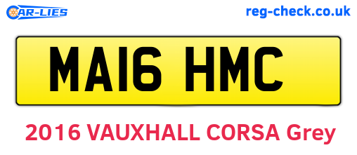 MA16HMC are the vehicle registration plates.