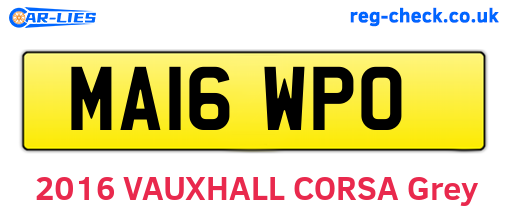 MA16WPO are the vehicle registration plates.