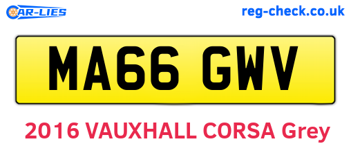 MA66GWV are the vehicle registration plates.