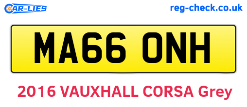 MA66ONH are the vehicle registration plates.