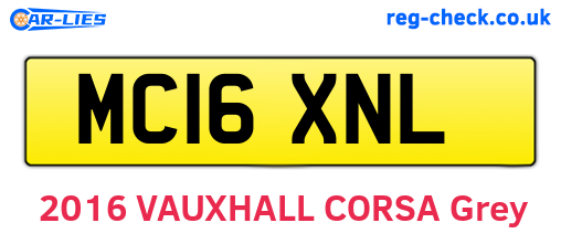 MC16XNL are the vehicle registration plates.