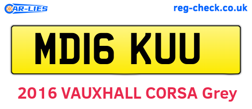 MD16KUU are the vehicle registration plates.