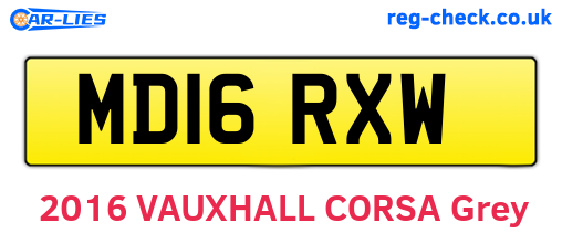MD16RXW are the vehicle registration plates.