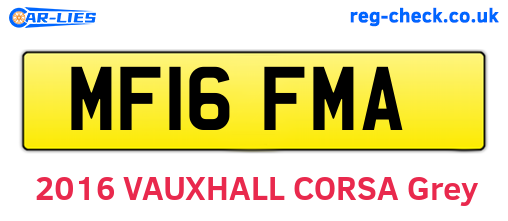 MF16FMA are the vehicle registration plates.
