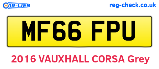 MF66FPU are the vehicle registration plates.