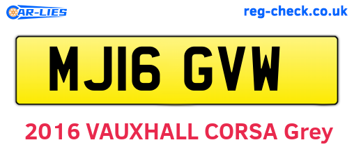 MJ16GVW are the vehicle registration plates.