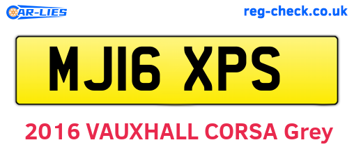 MJ16XPS are the vehicle registration plates.