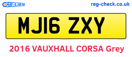 MJ16ZXY are the vehicle registration plates.