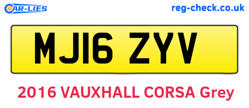 MJ16ZYV are the vehicle registration plates.