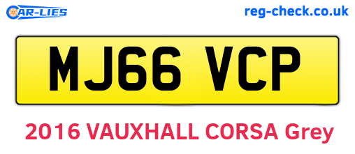 MJ66VCP are the vehicle registration plates.