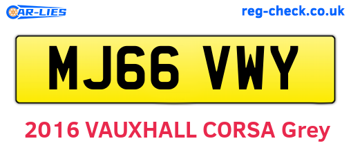 MJ66VWY are the vehicle registration plates.