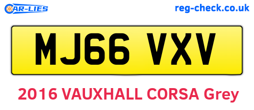 MJ66VXV are the vehicle registration plates.