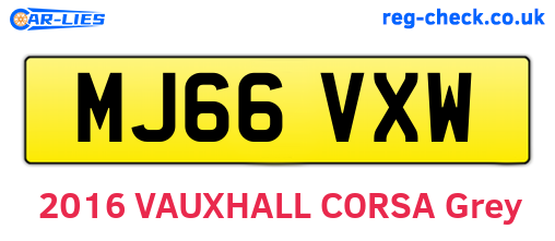 MJ66VXW are the vehicle registration plates.