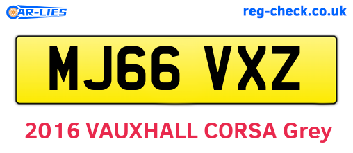 MJ66VXZ are the vehicle registration plates.