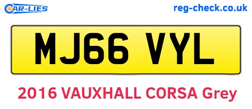MJ66VYL are the vehicle registration plates.