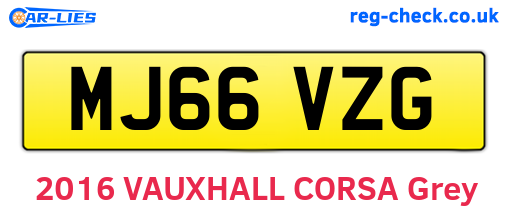 MJ66VZG are the vehicle registration plates.