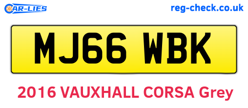 MJ66WBK are the vehicle registration plates.