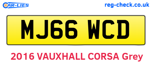 MJ66WCD are the vehicle registration plates.