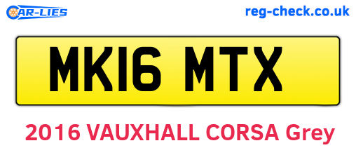 MK16MTX are the vehicle registration plates.