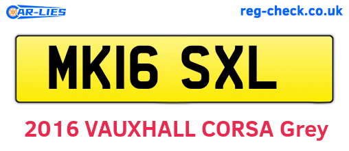 MK16SXL are the vehicle registration plates.