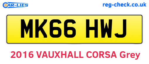 MK66HWJ are the vehicle registration plates.