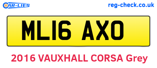 ML16AXO are the vehicle registration plates.