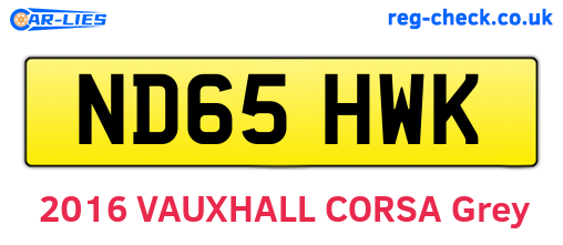 ND65HWK are the vehicle registration plates.
