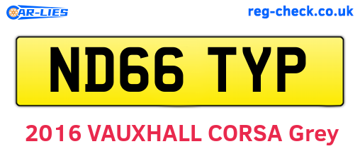 ND66TYP are the vehicle registration plates.