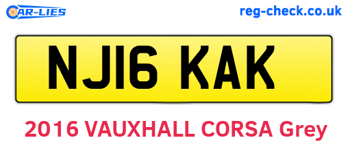 NJ16KAK are the vehicle registration plates.