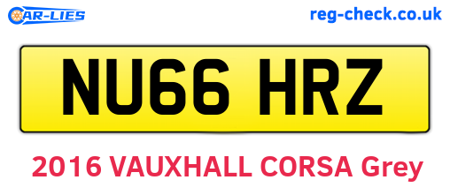 NU66HRZ are the vehicle registration plates.