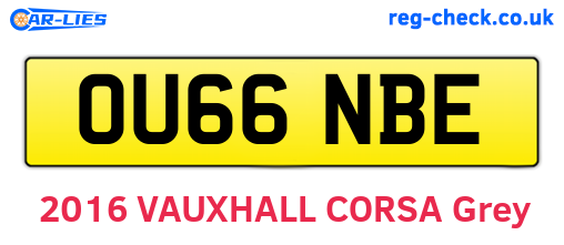 OU66NBE are the vehicle registration plates.
