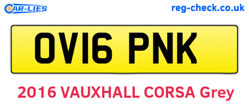 OV16PNK are the vehicle registration plates.